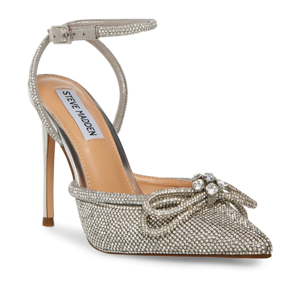 Steve Madden Silver Rhinestone Heels